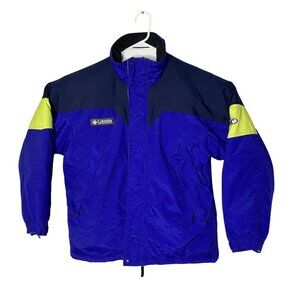 Columbia Tectonite Mens L Blue Yellow Ski Jacket No Hood Y2K